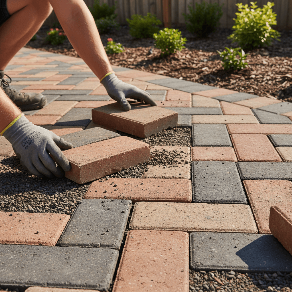 Detailed view of landscaping groundwork and drainage preparation
